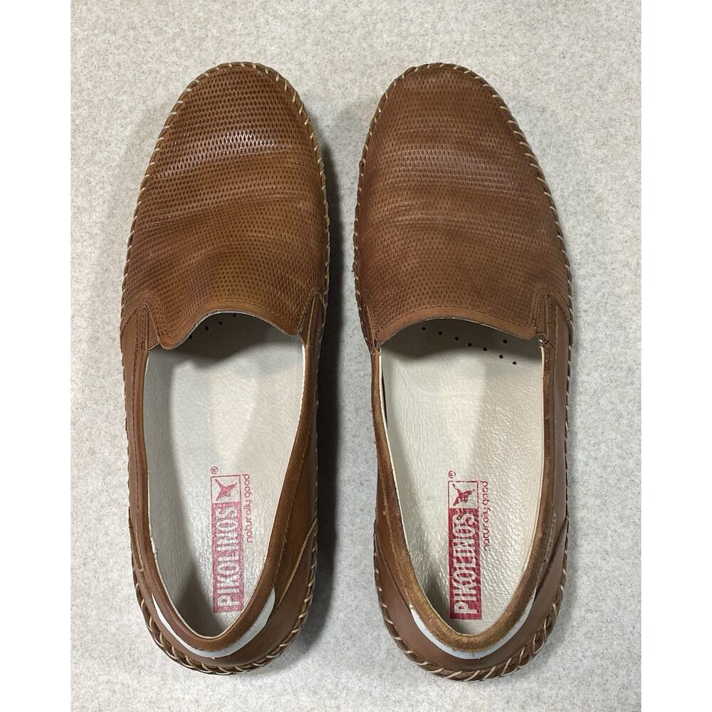 Pikolinos Shoes Men’s Size 11 US /44 EU Brown Leather Slip On Loafer Perforated - Picture 4 of 11